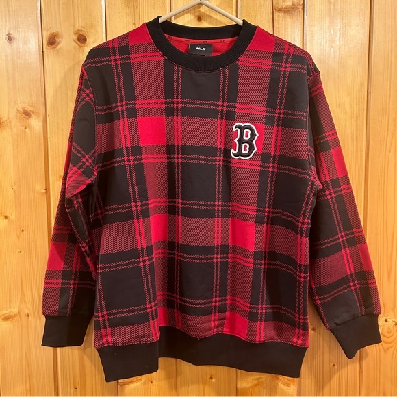 MLB Other - Vintage Boston Red Sox Major League Baseball (MLB) Plaid Crew Neck Sweatshirt